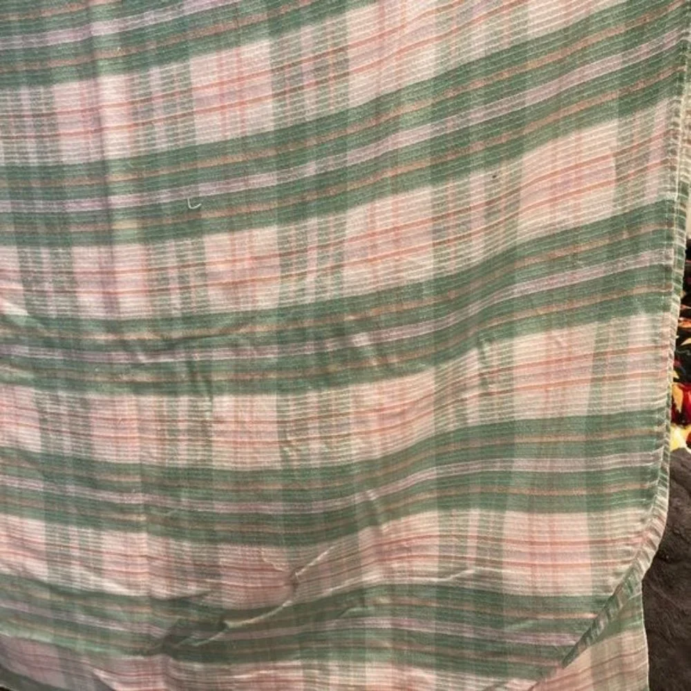 VINTAGE 1970’s peach & mint coverlet. Full/queen 96 x 106.‎ 301